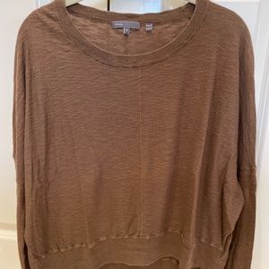 Vince brown cropped crew neck sweater